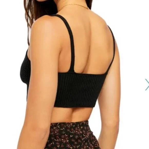 NWT Free People You Wanna Brami in Black - Picture 3 of 4